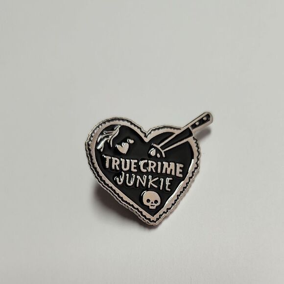 No Brand Jewelry - True Crime Junkie Heart Pin